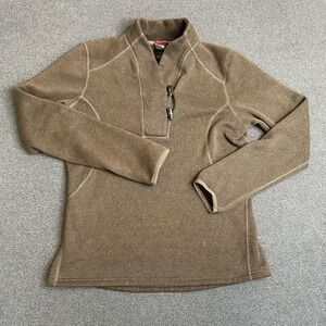 The North Face Sweater Womens Large Brown Fleece Toggle Mock Neck Pullover